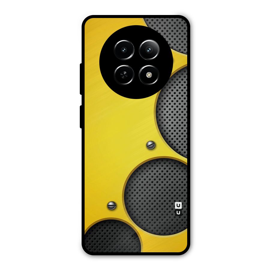 Black Net Yellow Metal Back Case for Realme Narzo N65