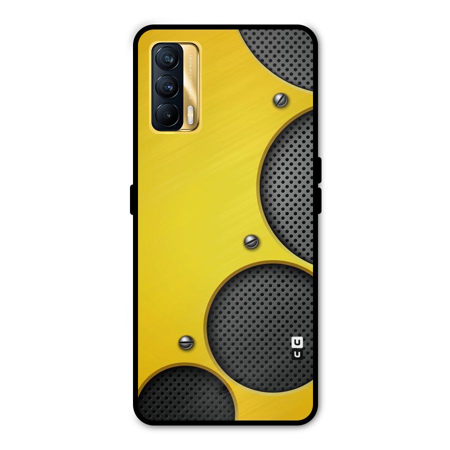 Black Net Yellow Metal Back Case for Realme X7