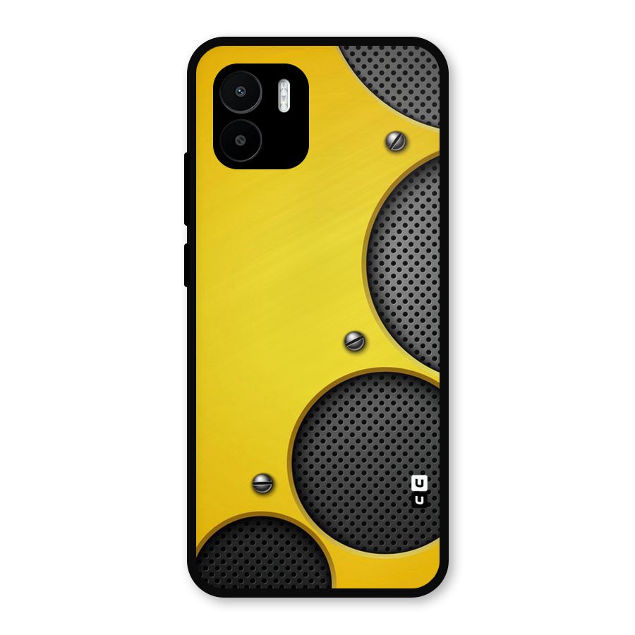Black Net Yellow Metal Back Case for Redmi A2