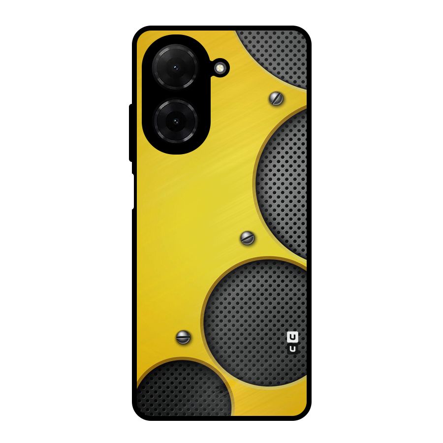 Black Net Yellow Metal Back Case for Redmi A5 4G
