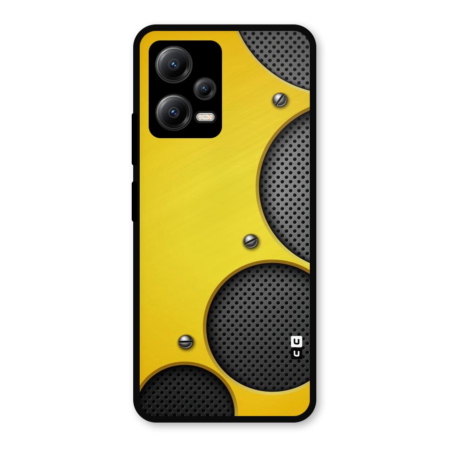 Black Net Yellow Metal Back Case for Redmi Note 12 5G