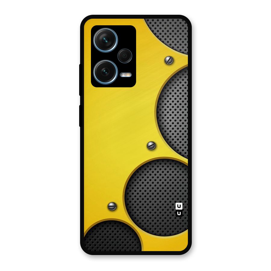 Black Net Yellow Metal Back Case for Redmi Note 12 Pro Plus 5G