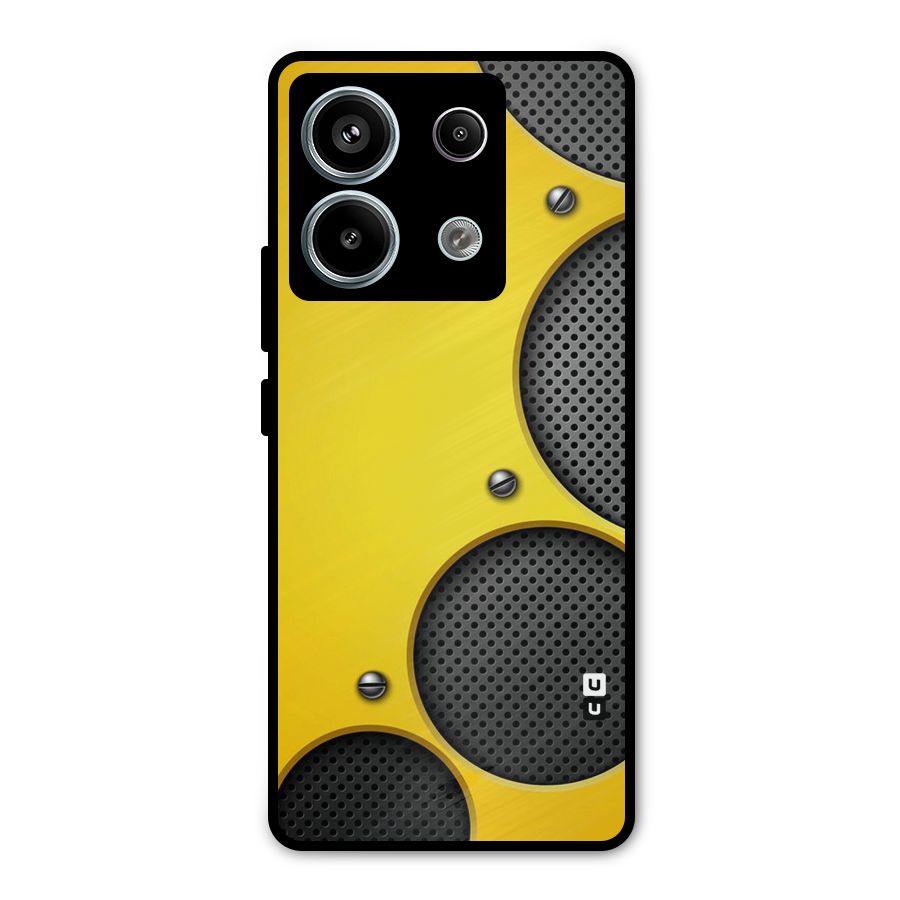Black Net Yellow Metal Back Case for Redmi Note 13 Pro 5G