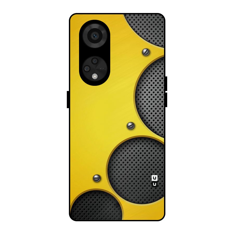 Black Net Yellow Metal Back Case for Reno8 T 5G