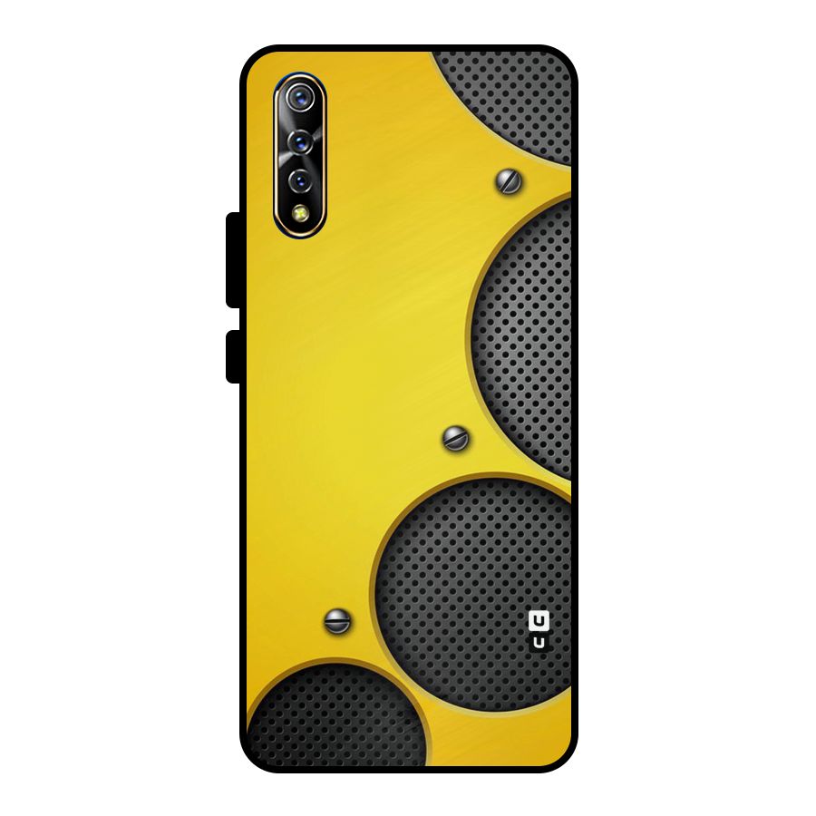 Black Net Yellow Metal Back Case for Vivo S1