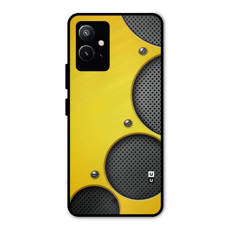 Black Net Yellow Metal Back Case for Vivo T1 5G