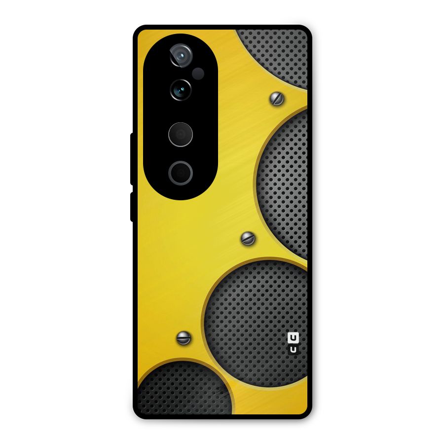 Black Net Yellow Metal Back Case for Vivo T3 Ultra