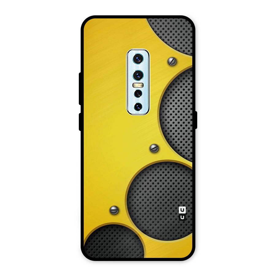 Black Net Yellow Metal Back Case for Vivo V17 Pro