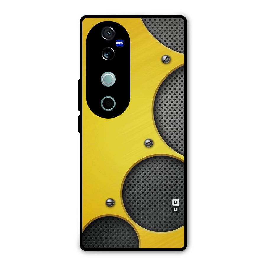 Black Net Yellow Metal Back Case for Vivo V40