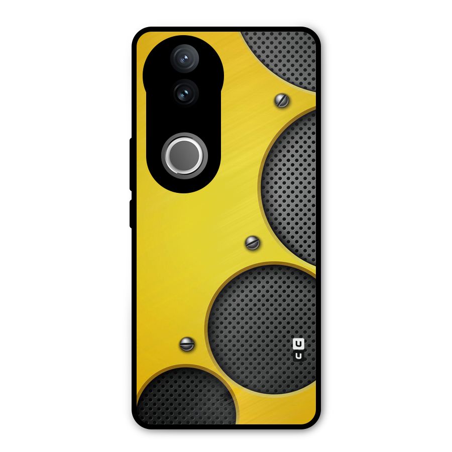 Black Net Yellow Metal Back Case for Vivo V50e