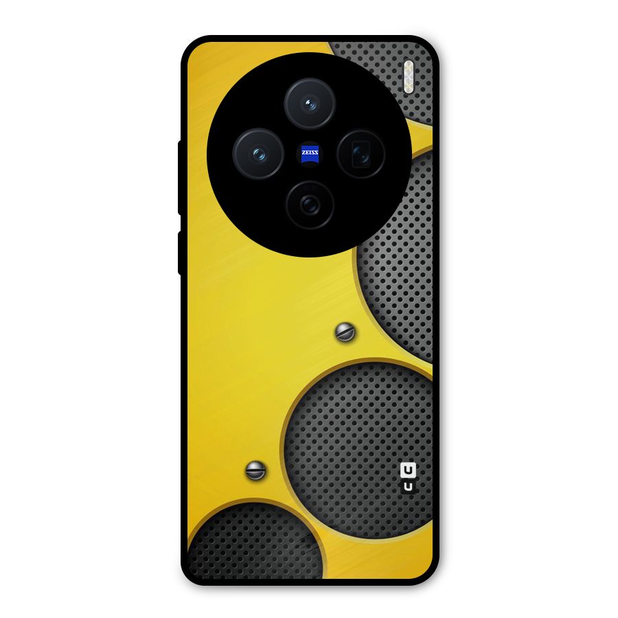 Black Net Yellow Metal Back Case for Vivo X200