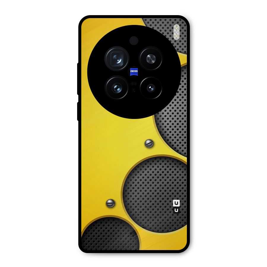 Black Net Yellow Metal Back Case for Vivo X200 Pro