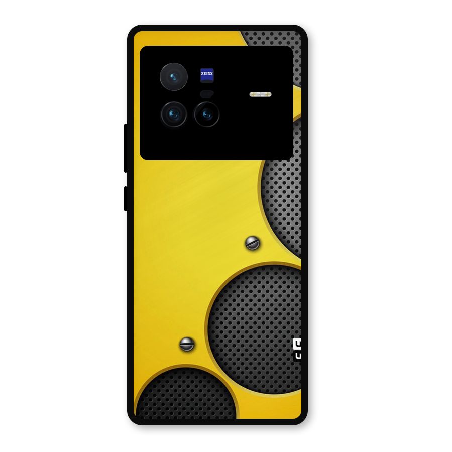 Black Net Yellow Metal Back Case for Vivo X80