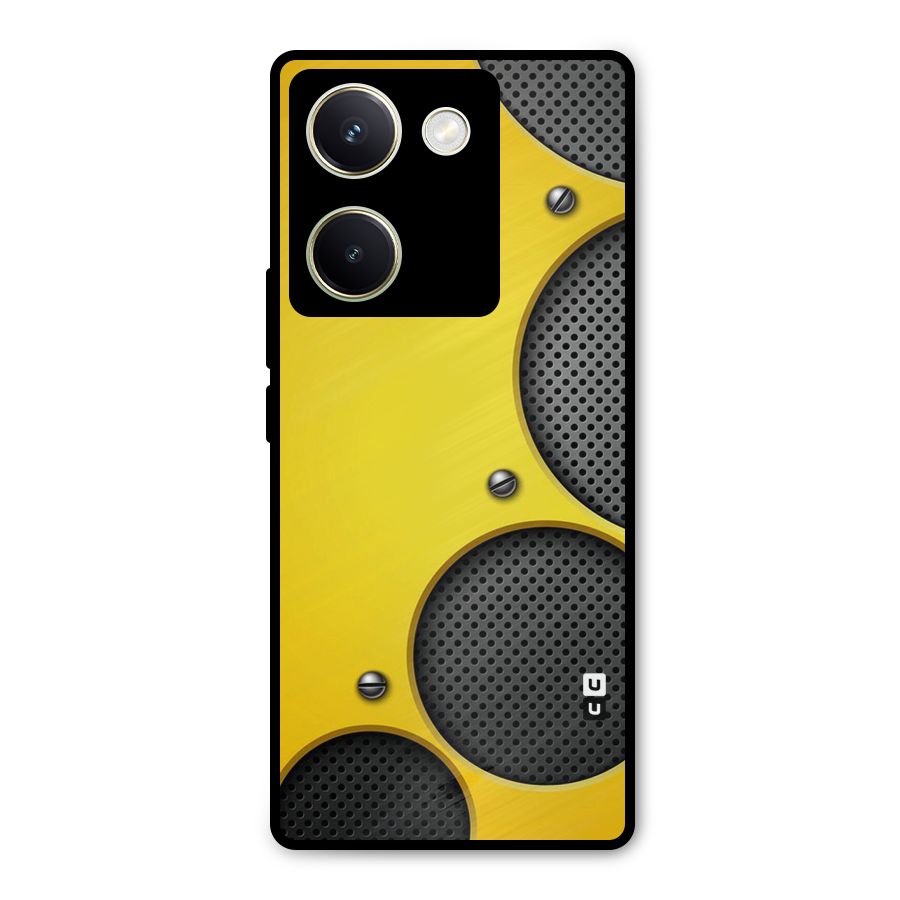 Black Net Yellow Metal Back Case for Vivo Y200 Pro