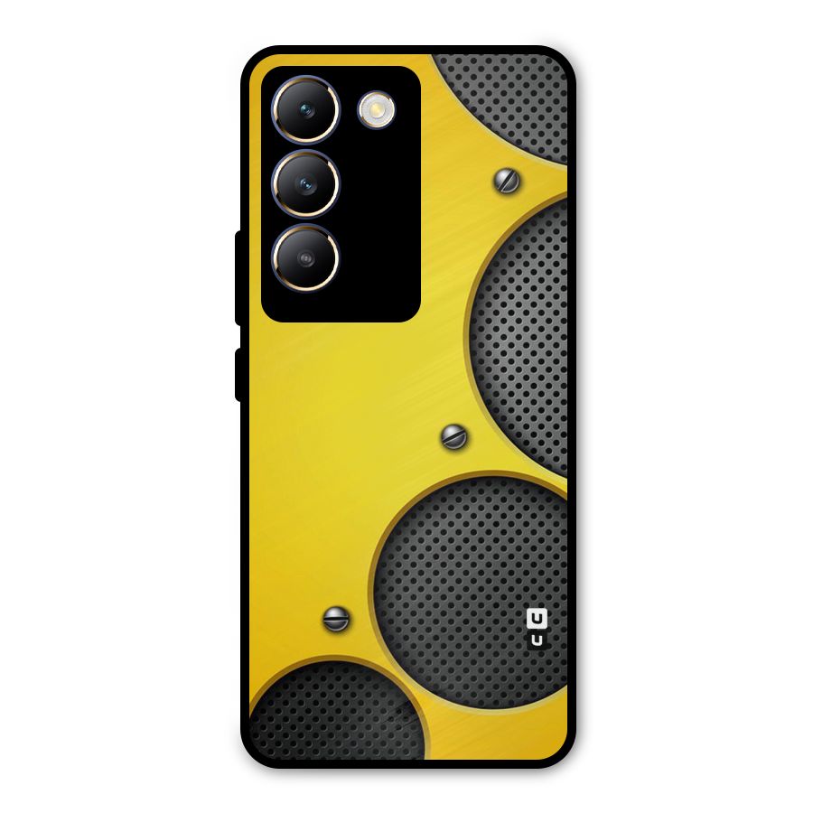 Black Net Yellow Metal Back Case for Vivo Y200e