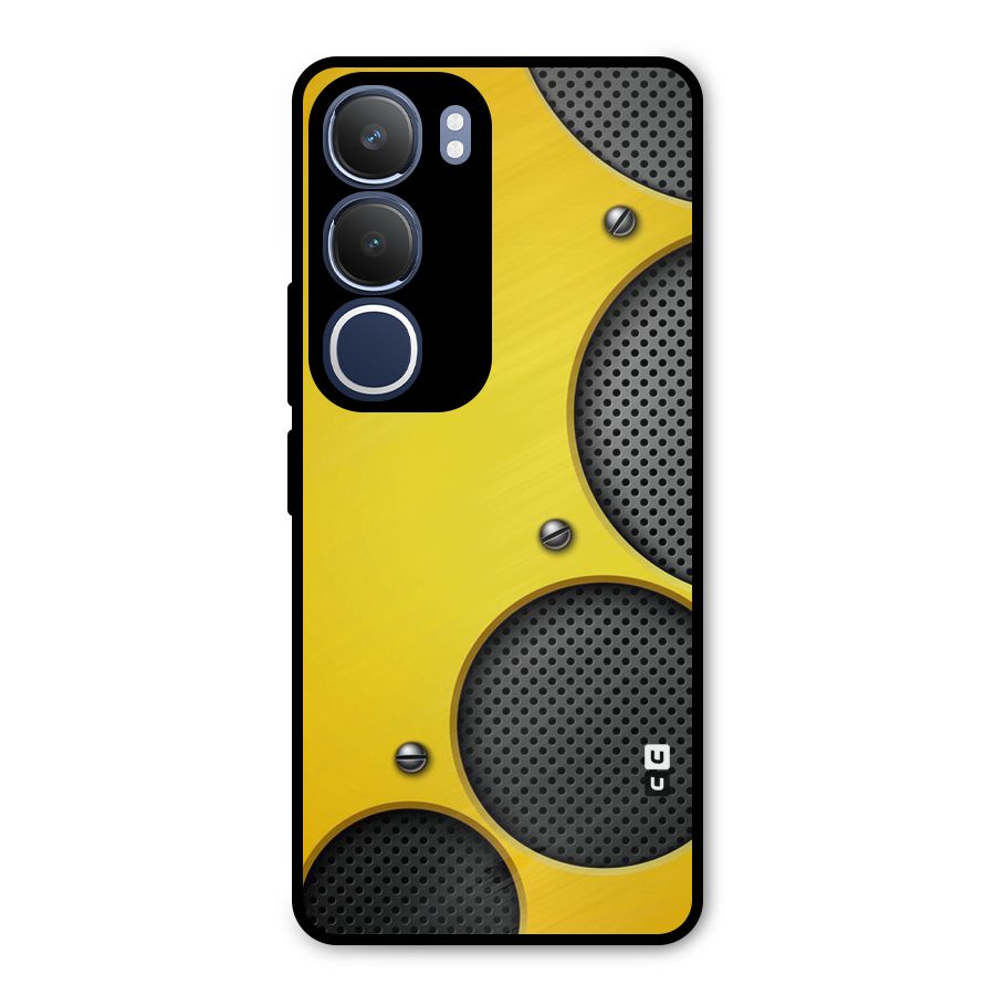 Black Net Yellow Metal Back Case for Vivo Y29