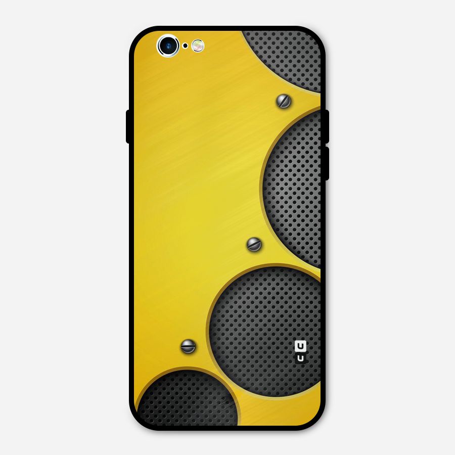 Black Net Yellow Metal Back Case for iPhone 6 6s