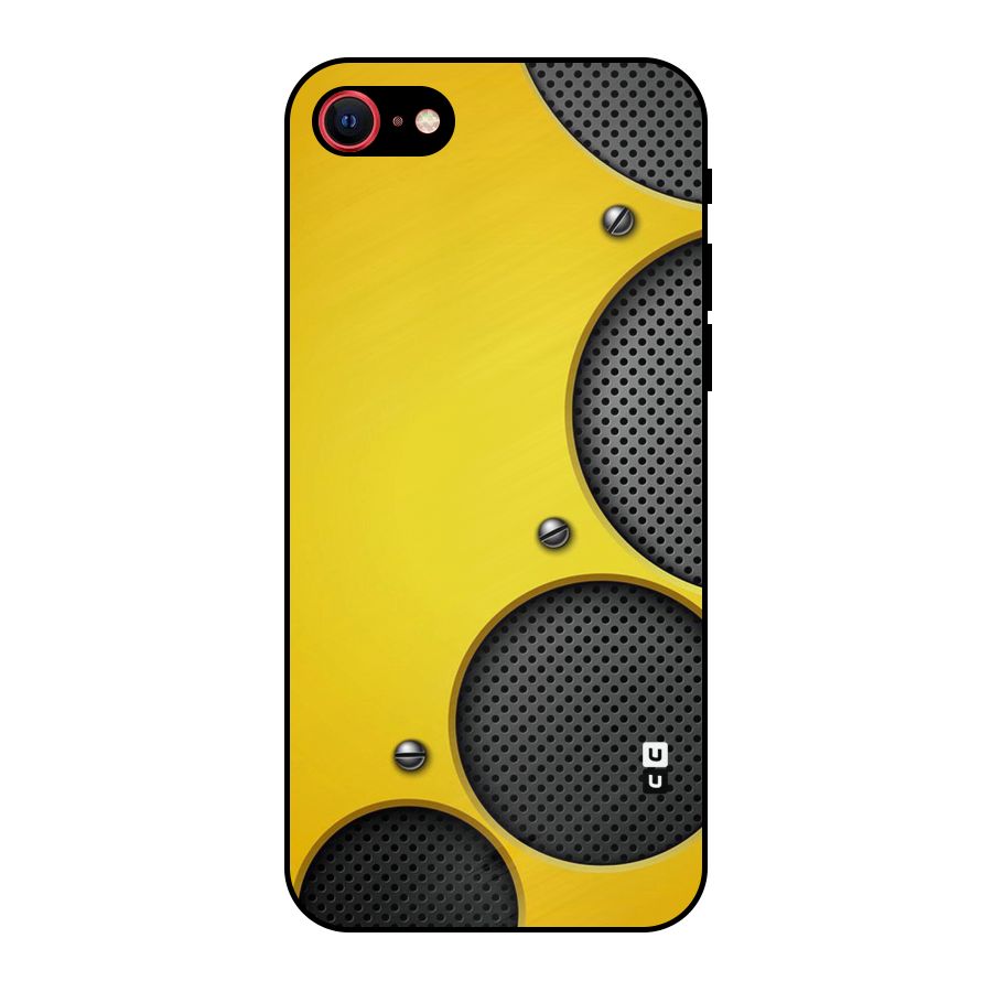 Black Net Yellow Metal Back Case for iPhone 7