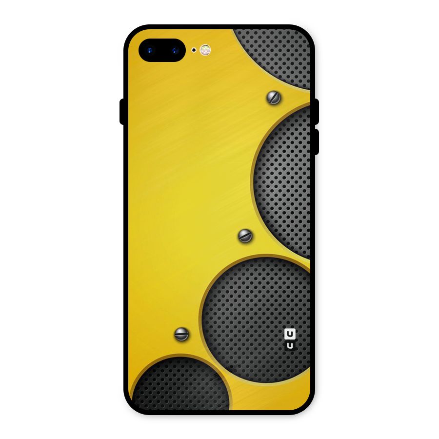 Black Net Yellow Metal Back Case for iPhone 7 Plus