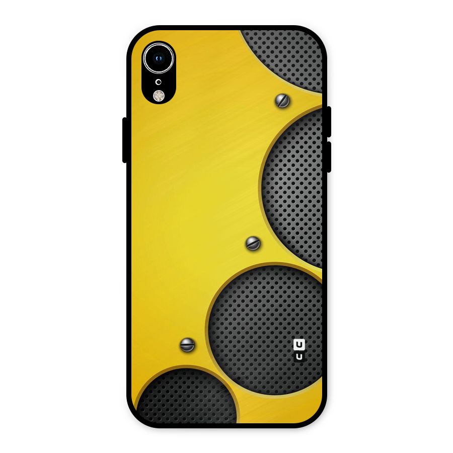 Black Net Yellow Metal Back Case for iPhone XR