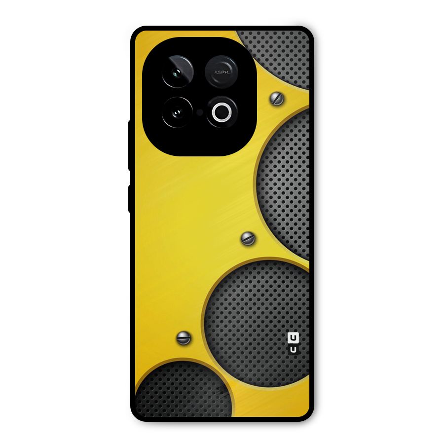 Black Net Yellow Metal Back Case for iQOO Neo 10