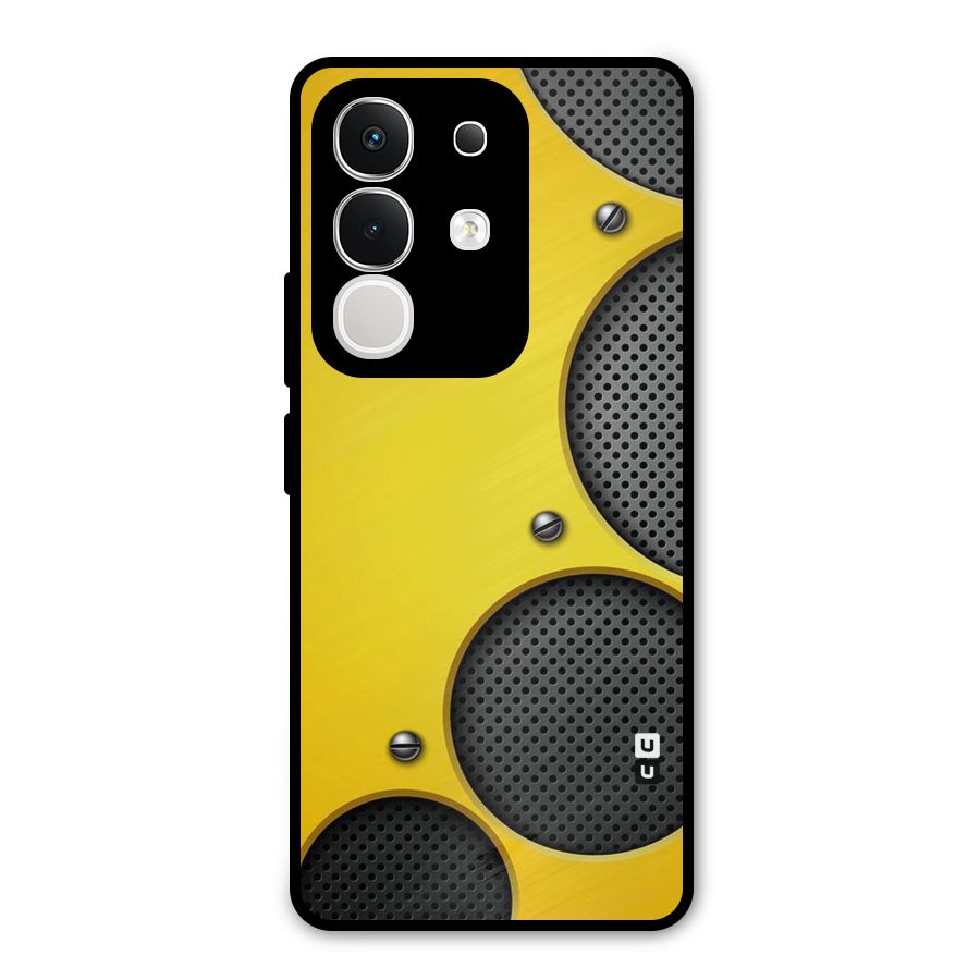 Black Net Yellow Metal Back Case for iQOO Z10x