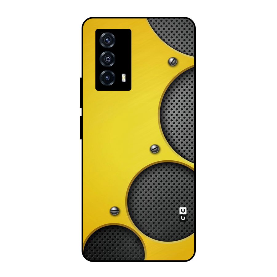 Black Net Yellow Metal Back Case for iQOO Z5
