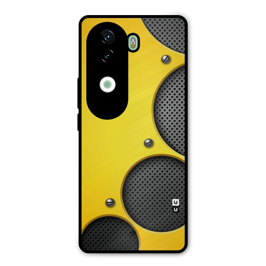 Black Net Yellow Metal Back Case for iQOO Z9s