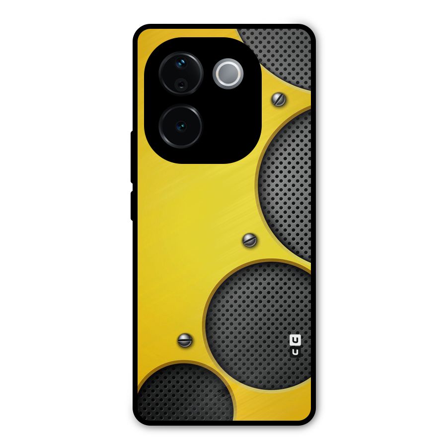 Black Net Yellow Metal Back Case for iQOO Z9s Pro