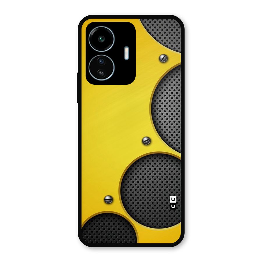 Black Net Yellow Metal Back Case for vivo iQOO Z6 Lite 5G