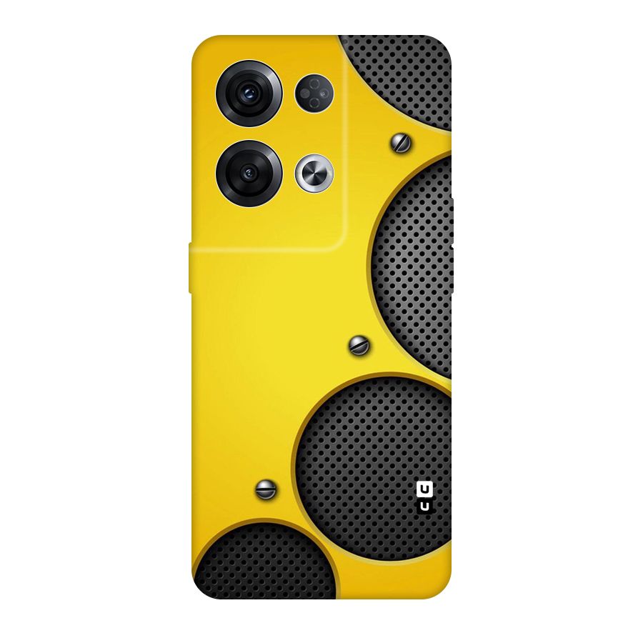 Black Net Yellow Original Polycarbonate Back Case for Oppo Reno8 Pro 5G