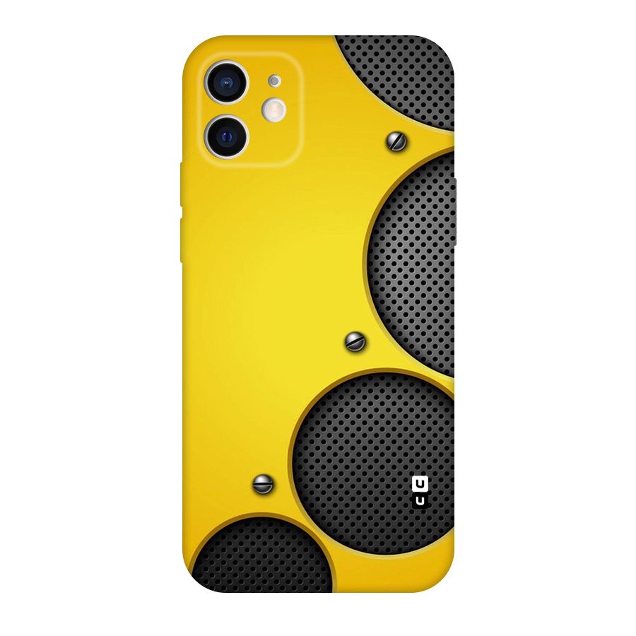 Black Net Yellow Original Polycarbonate Back Case for iPhone 12