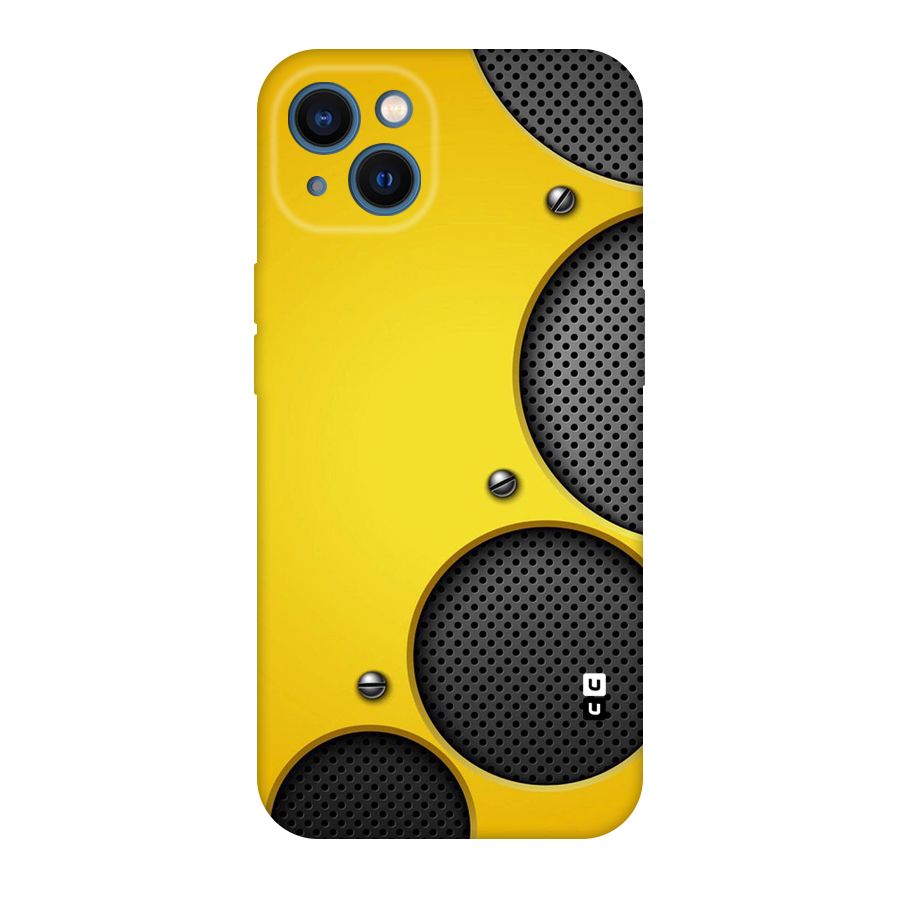 Black Net Yellow Original Polycarbonate Back Case for iPhone 13