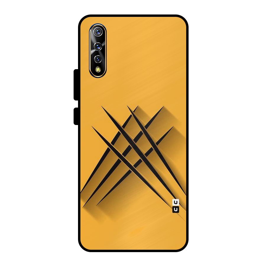 Black Paws Metal Back Case for Vivo S1
