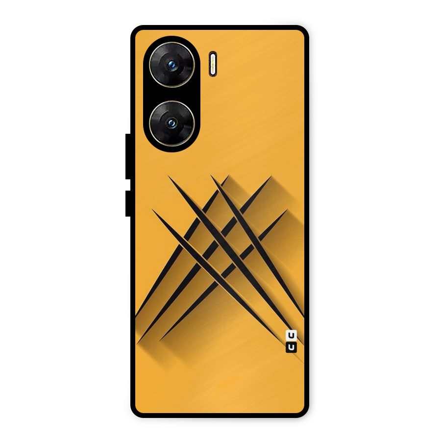Black Paws Metal Back Case for Vivo V29e