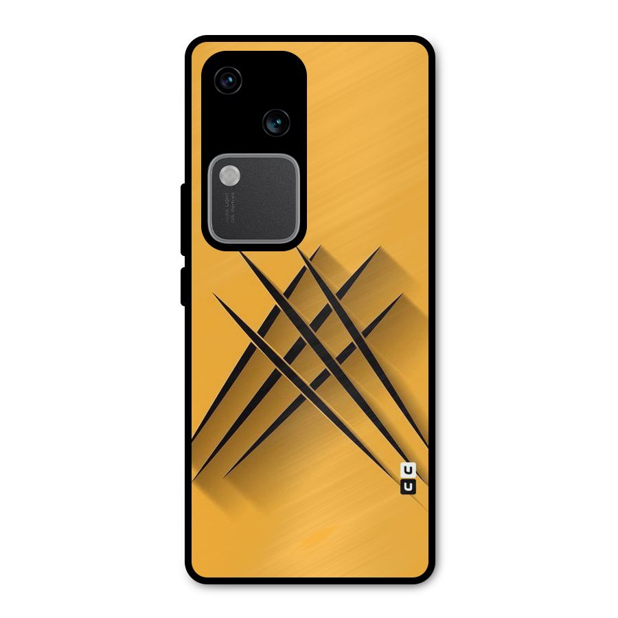 Black Paws Metal Back Case for Vivo V30