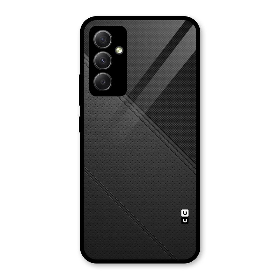 Black Polka Stripe Glass Back Case for Galaxy A34