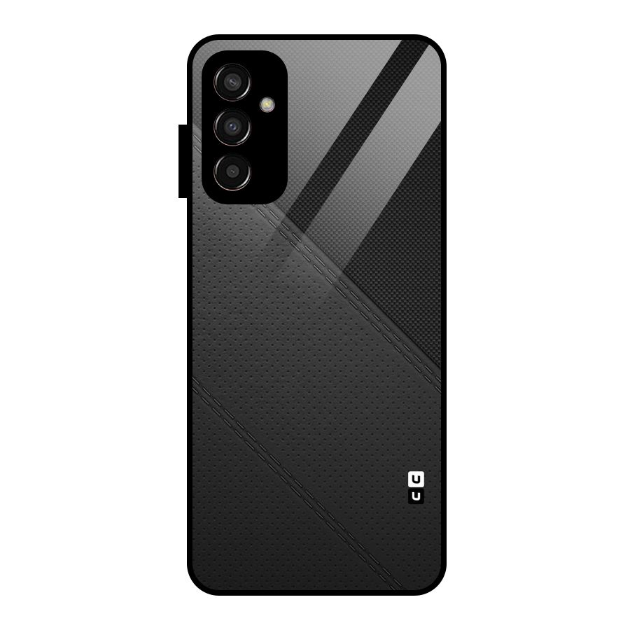 Black Polka Stripe Glass Back Case for Galaxy F13