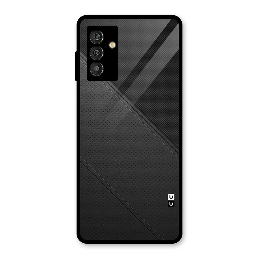 Black Polka Stripe Glass Back Case for Galaxy M13