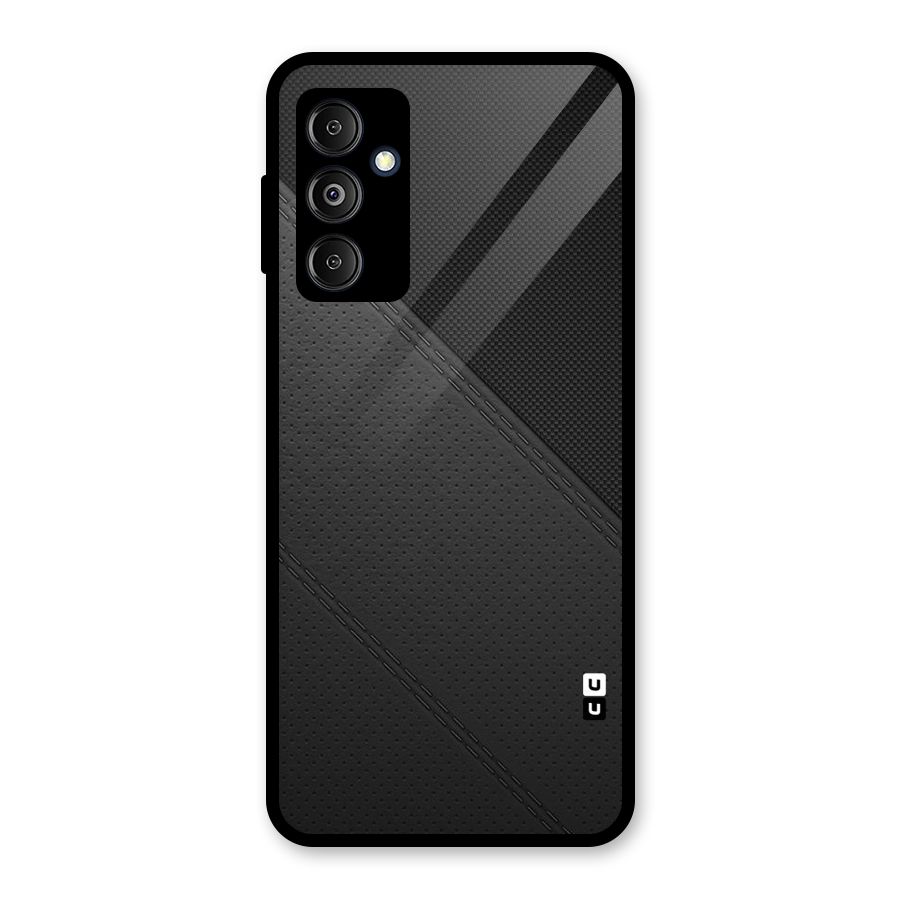 Black Polka Stripe Glass Back Case for Galaxy M14 5G