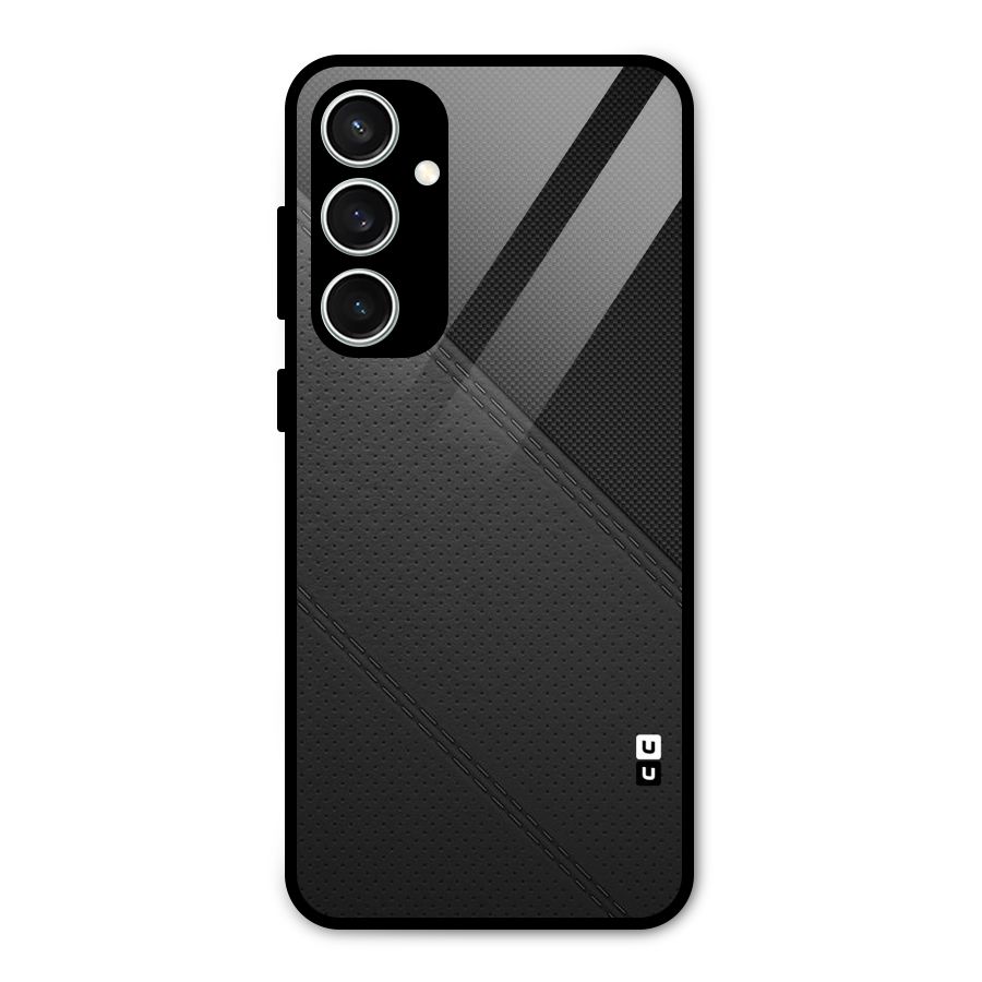 Black Polka Stripe Glass Back Case for Galaxy S23 FE
