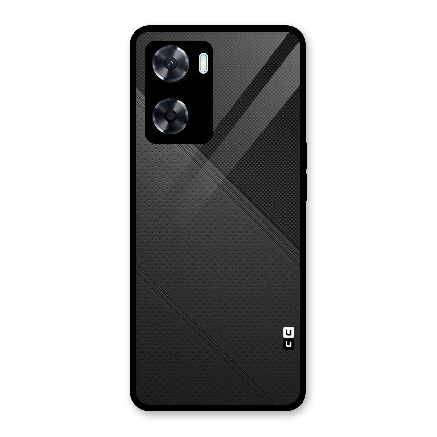 Black Polka Stripe Glass Back Case for Oppo A77s