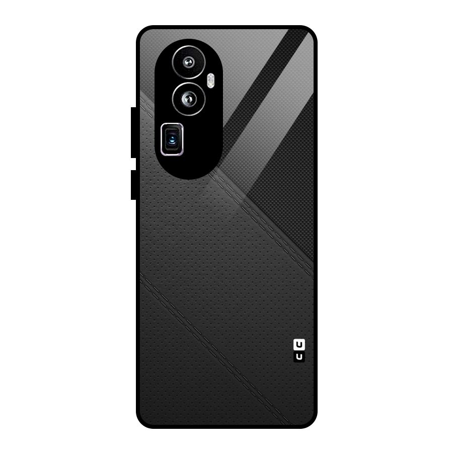 Black Polka Stripe Glass Back Case for Oppo Reno10 Pro Plus