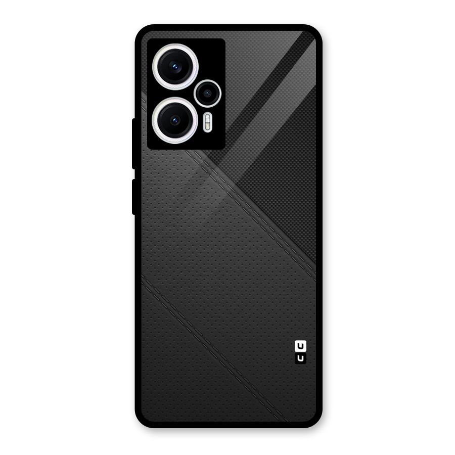 Black Polka Stripe Glass Back Case for Poco F5