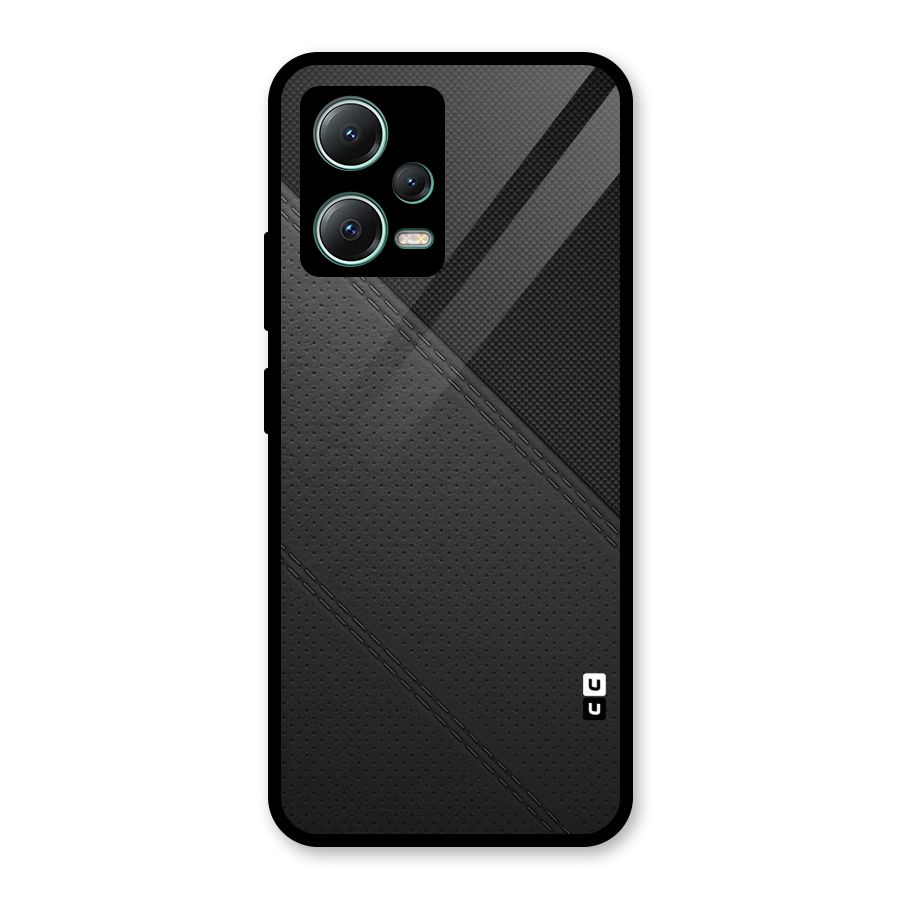 Black Polka Stripe Glass Back Case for Poco X5
