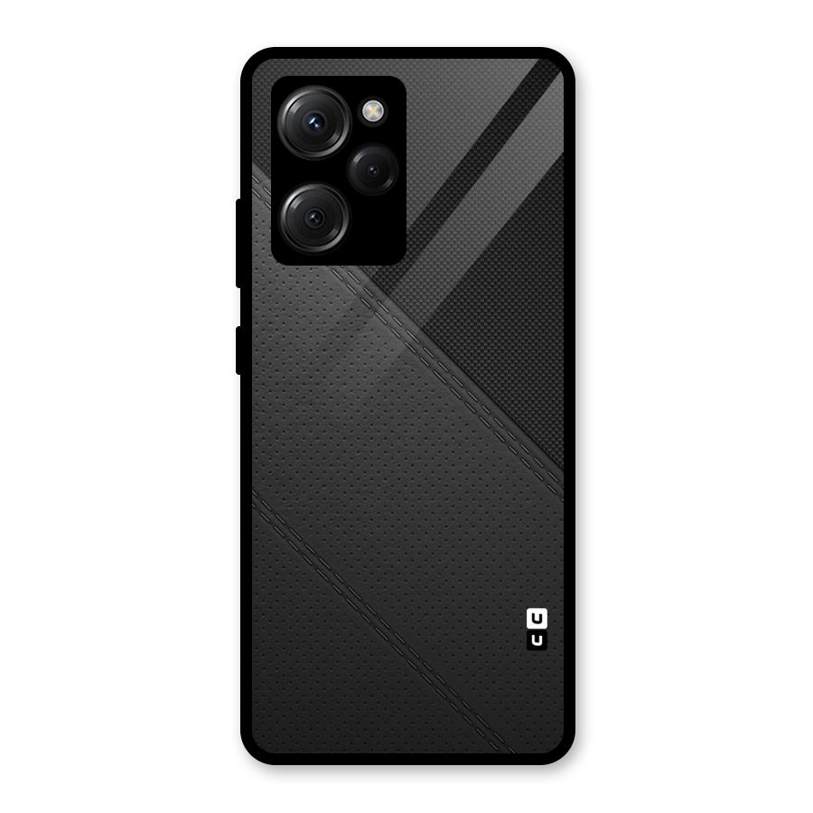 Black Polka Stripe Glass Back Case for Poco X5 Pro