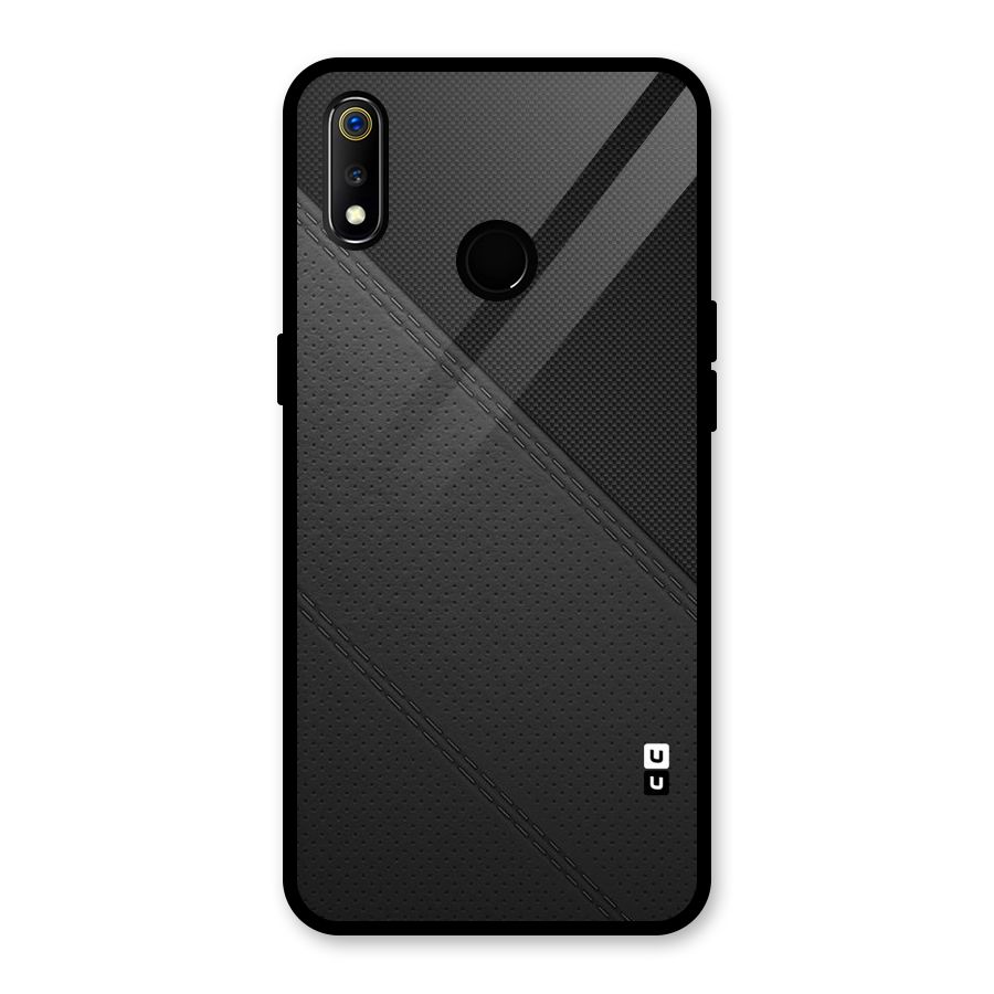 Black Polka Stripe Glass Back Case for Realme 3i