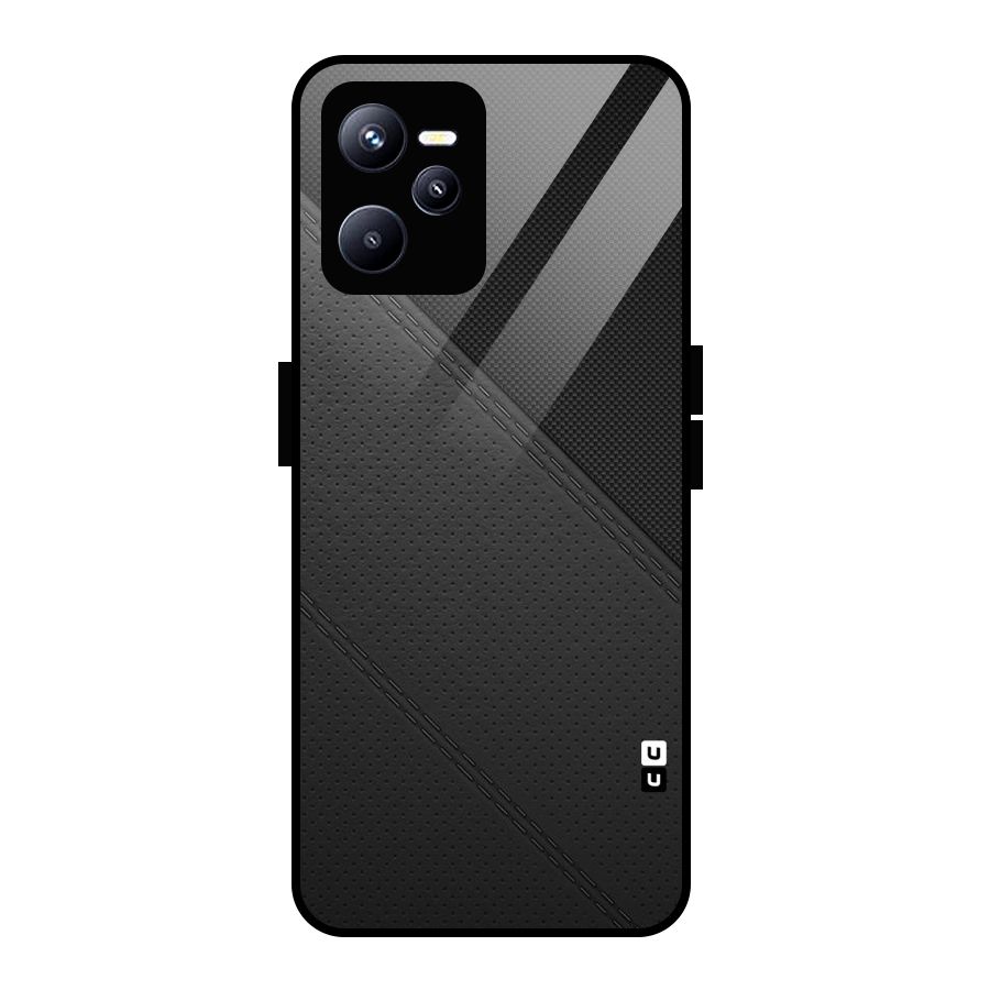 Black Polka Stripe Glass Back Case for Realme C35