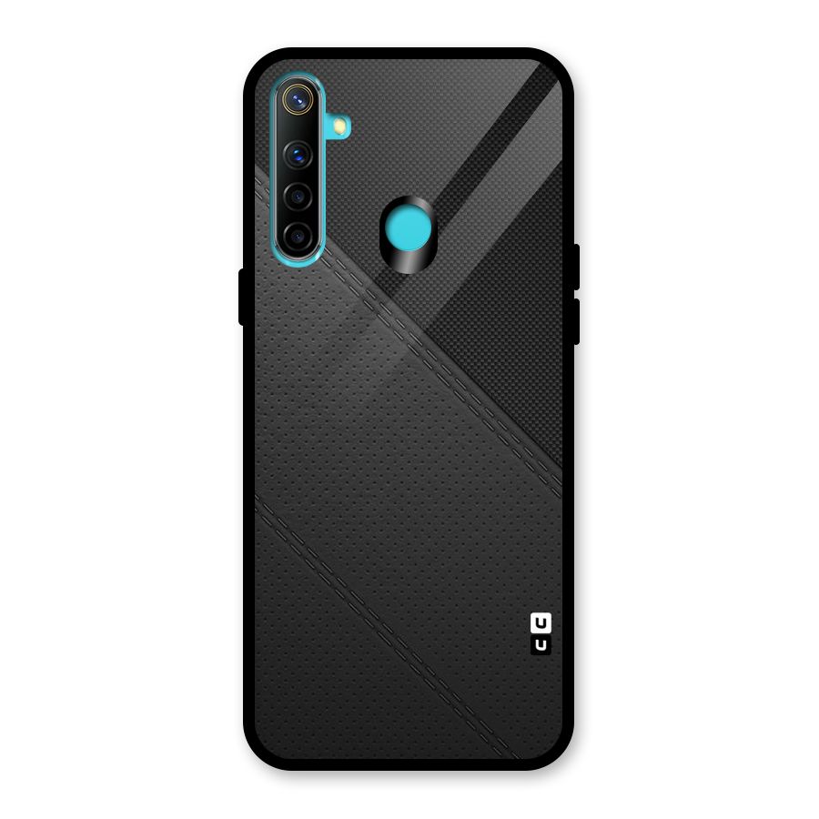 Black Polka Stripe Glass Back Case for Realme Narzo 10