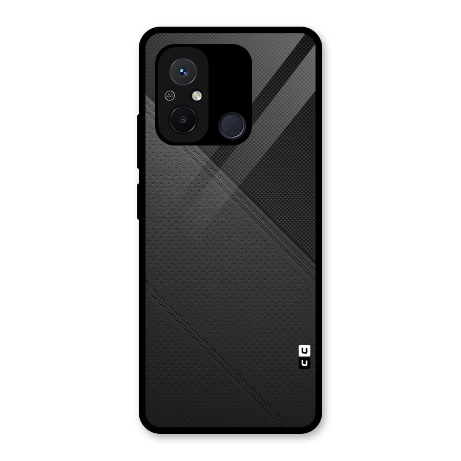Black Polka Stripe Glass Back Case for Redmi 12C